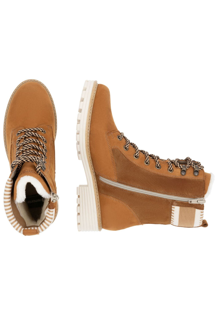 Remonte Stiefelette Veloursleder Braun/Beige