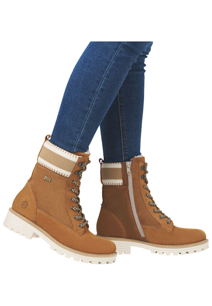 Remonte Stiefelette Veloursleder Braun/Beige