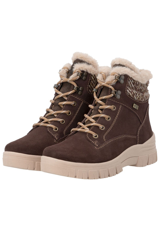 Remonte Stiefelette Veloursleder Braun Warmfutter