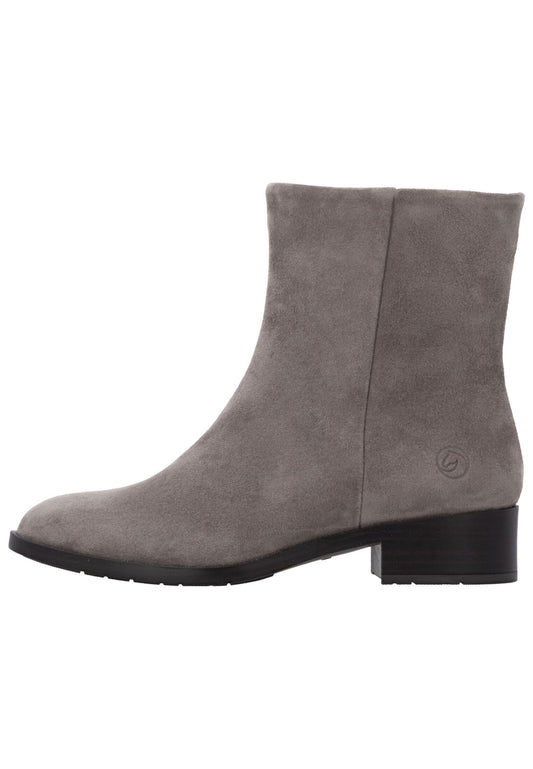Remonte Stiefelette Veloursleder Grau