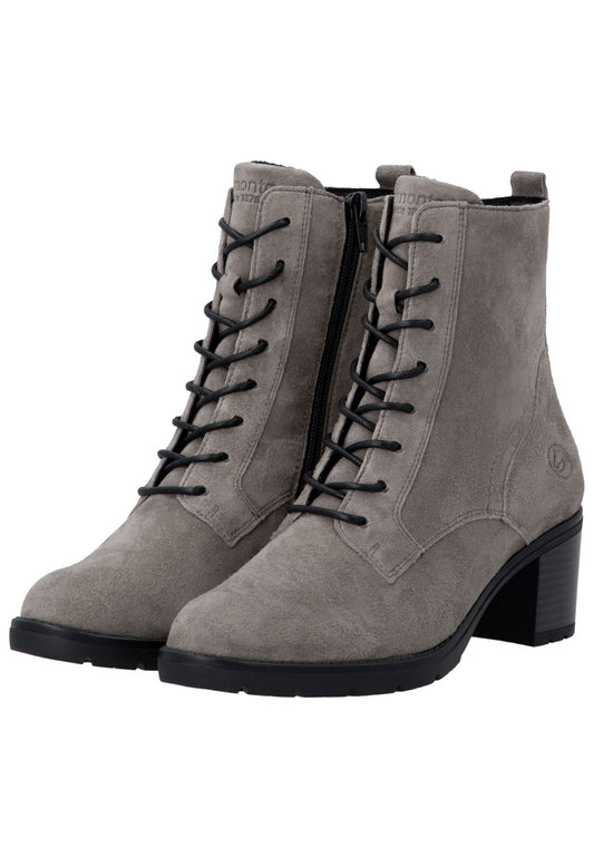 Remonte Stiefelette Veloursleder Grau