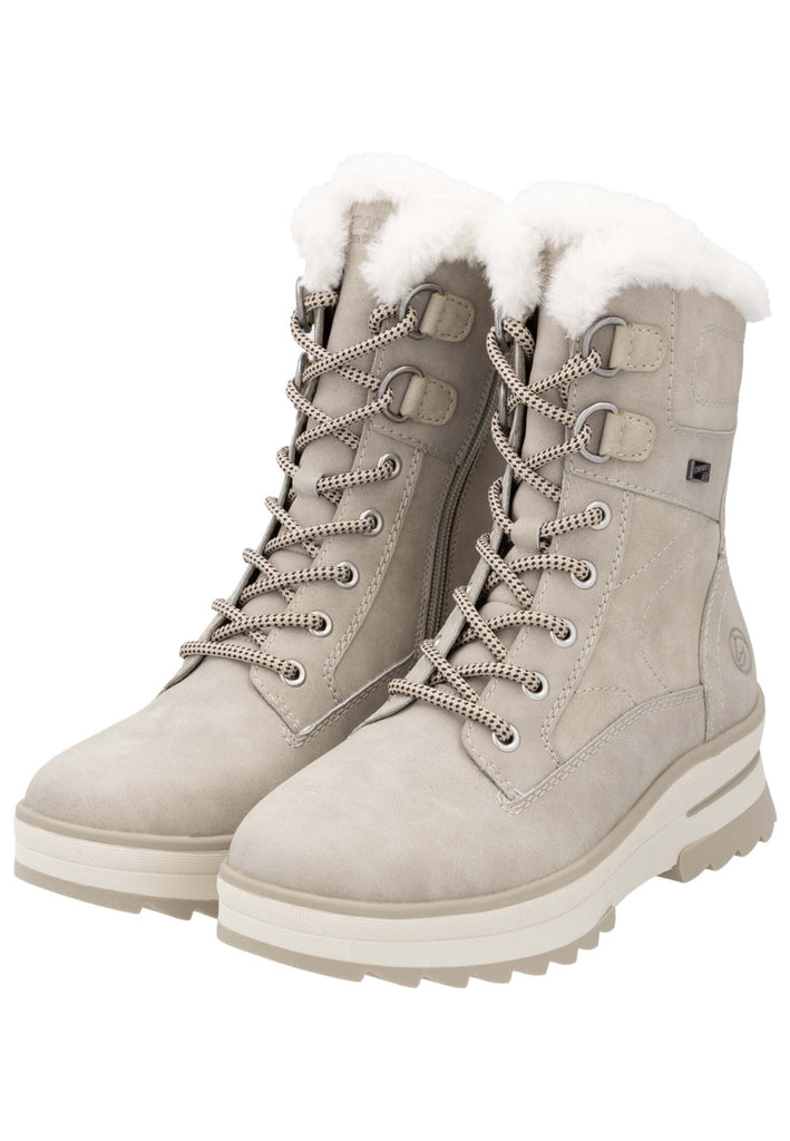 Remonte Stiefelette Veloursleder Hellgrau Warmfutter