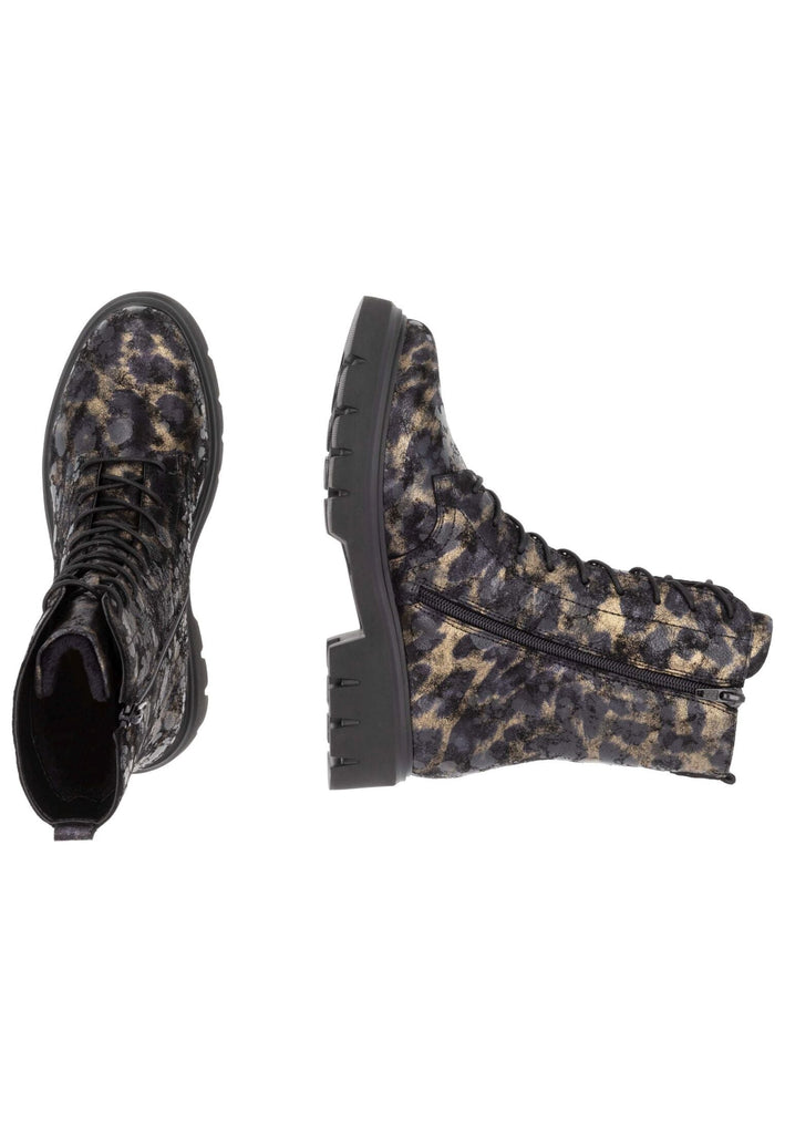 Remonte Stiefelette Veloursleder Leopard Warmfutter