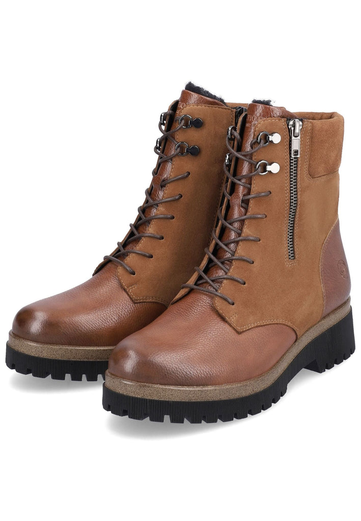 Remonte Stiefelette Veloursleder Nussbraun
