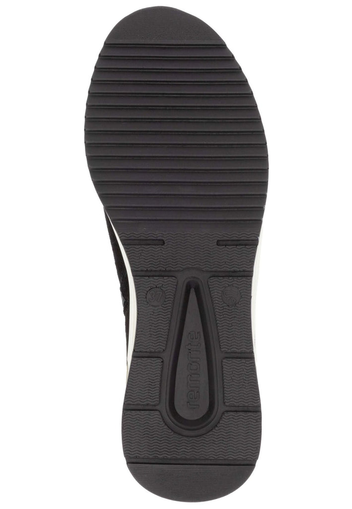 Remonte Stiefelette Veloursleder Schwarz/Beige Warmfutter