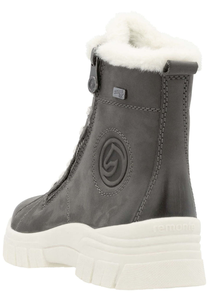 Remonte Stiefelette Veloursleder Smoke Warmfutter