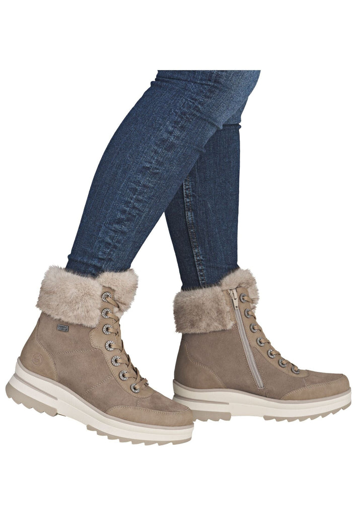Remonte Stiefelette Veloursleder/Textil Camel Warmfutter