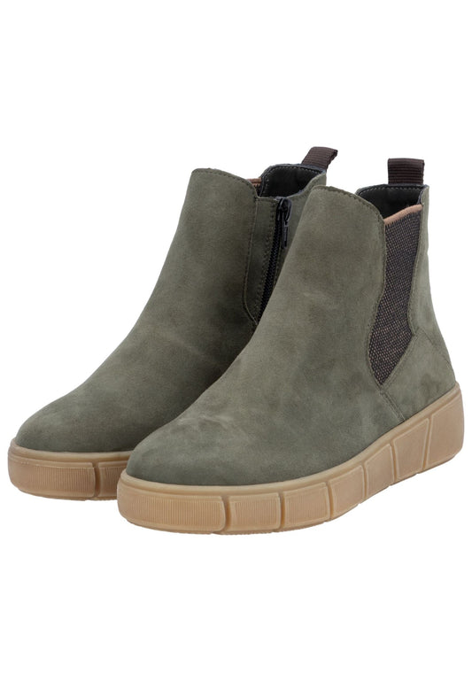 Remonte Stiefelette Veloursleder/Textil Grün/Schwarz