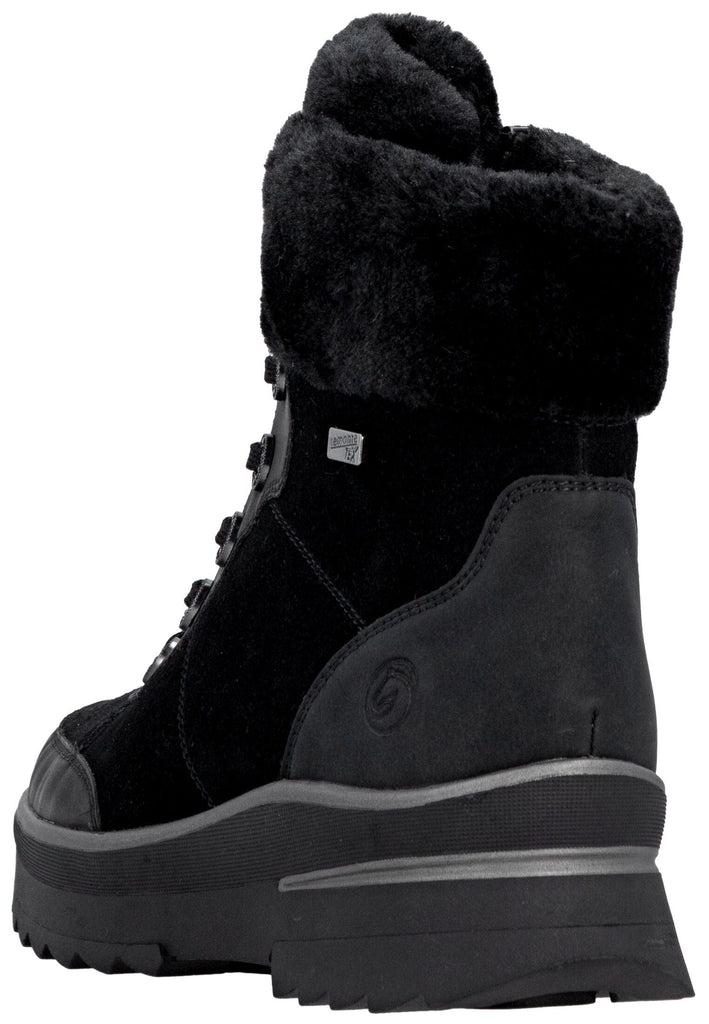Remonte Stiefelette Veloursleder/Textil Schwarz/Schwarz Warmfutter