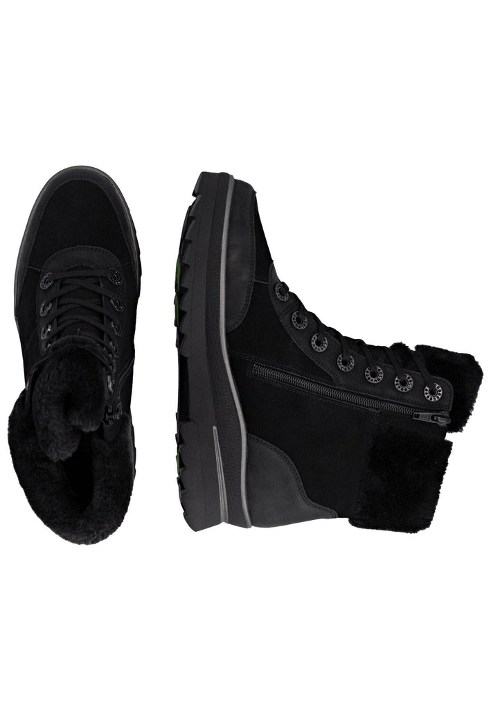 Remonte Stiefelette Veloursleder/Textil Schwarz/Schwarz Warmfutter