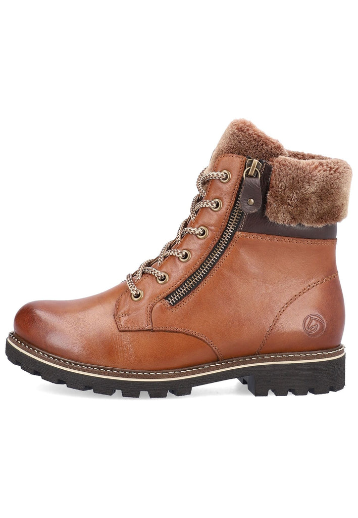 Stiefeletten Remonte Stiefelette Glattleder Muskat Warmfutter