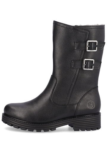 Stiefeletten Remonte Stiefelette Glattleder Schwarz Warmfutter