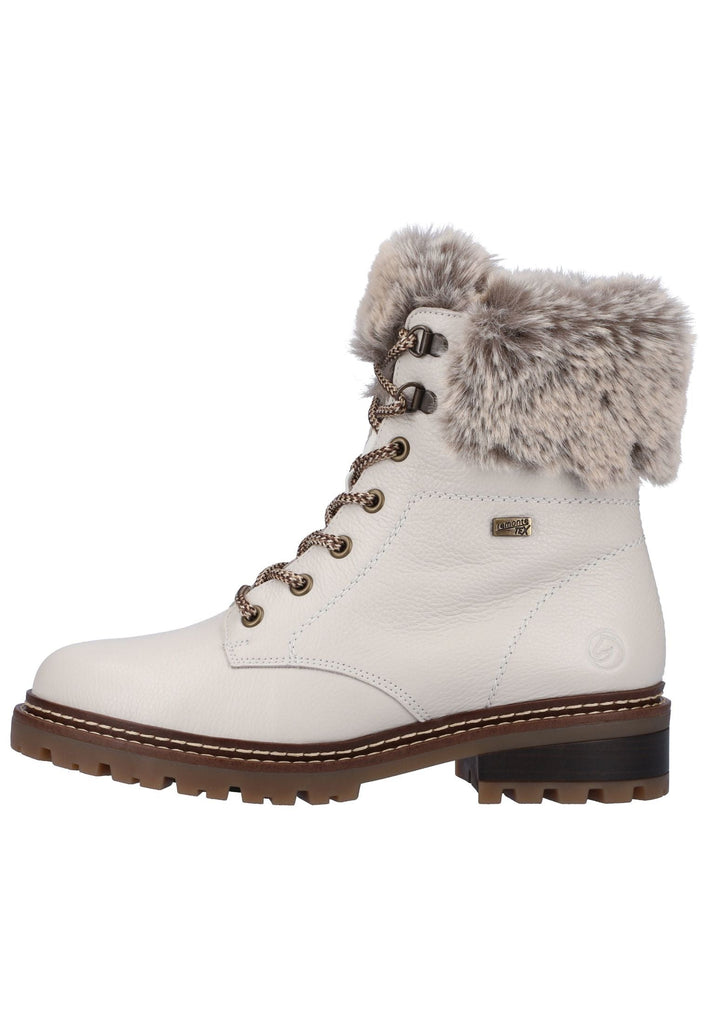 Stiefeletten Remonte Stiefelette Glattleder Weiß Warmfutter