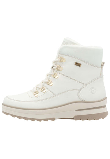Stiefeletten Remonte Stiefelette Glattleder Weiß Warmfutter