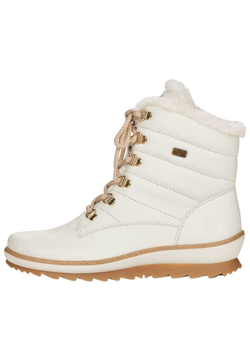 Stiefeletten Remonte Stiefelette Glattleder Weiß Warmfutter