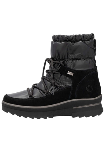 Stiefeletten Remonte Stiefelette Lederimitat Schwarz Warmfutter