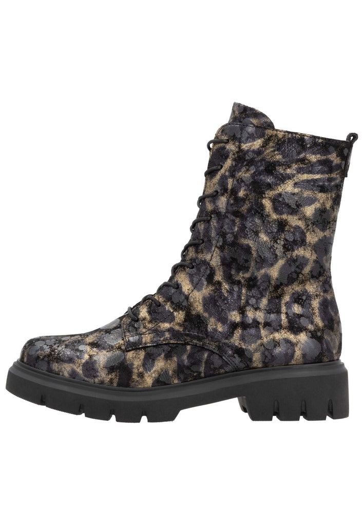 Stiefeletten Remonte Stiefelette Veloursleder Leopard Warmfutter