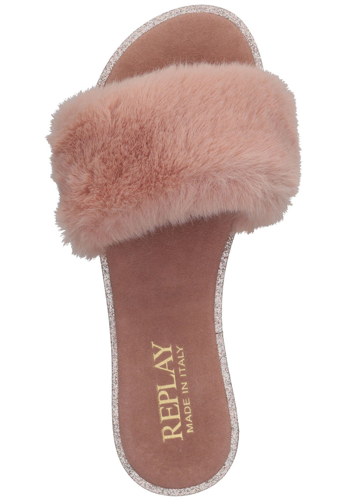 Replay Pantoletten Lederimitat Kupfer