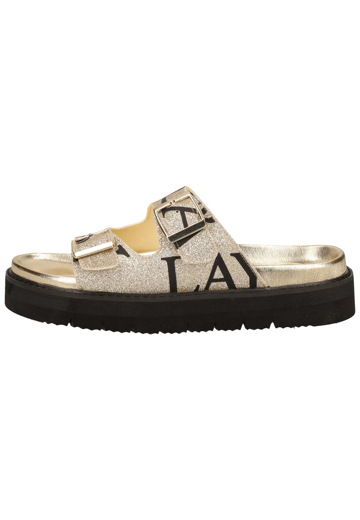 Replay Pantoletten Lederimitat Platin