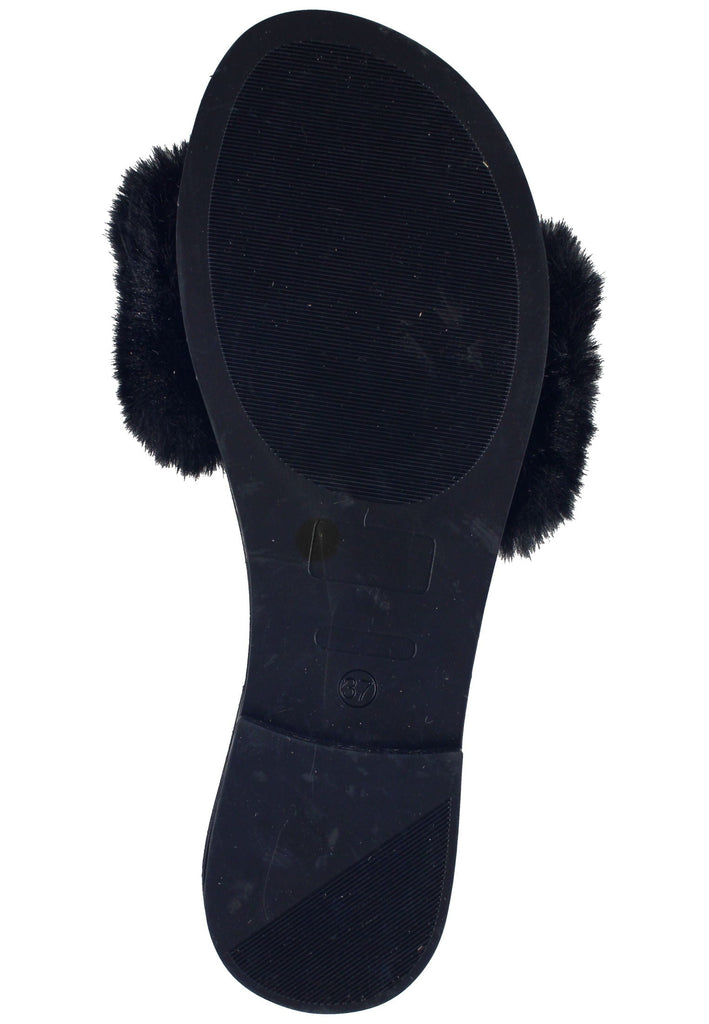 Replay Pantoletten Lederimitat Schwarz