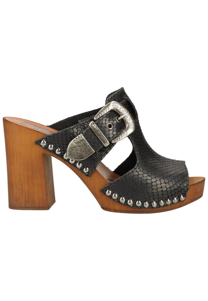 Replay Pantoletten Lederimitat Schwarz