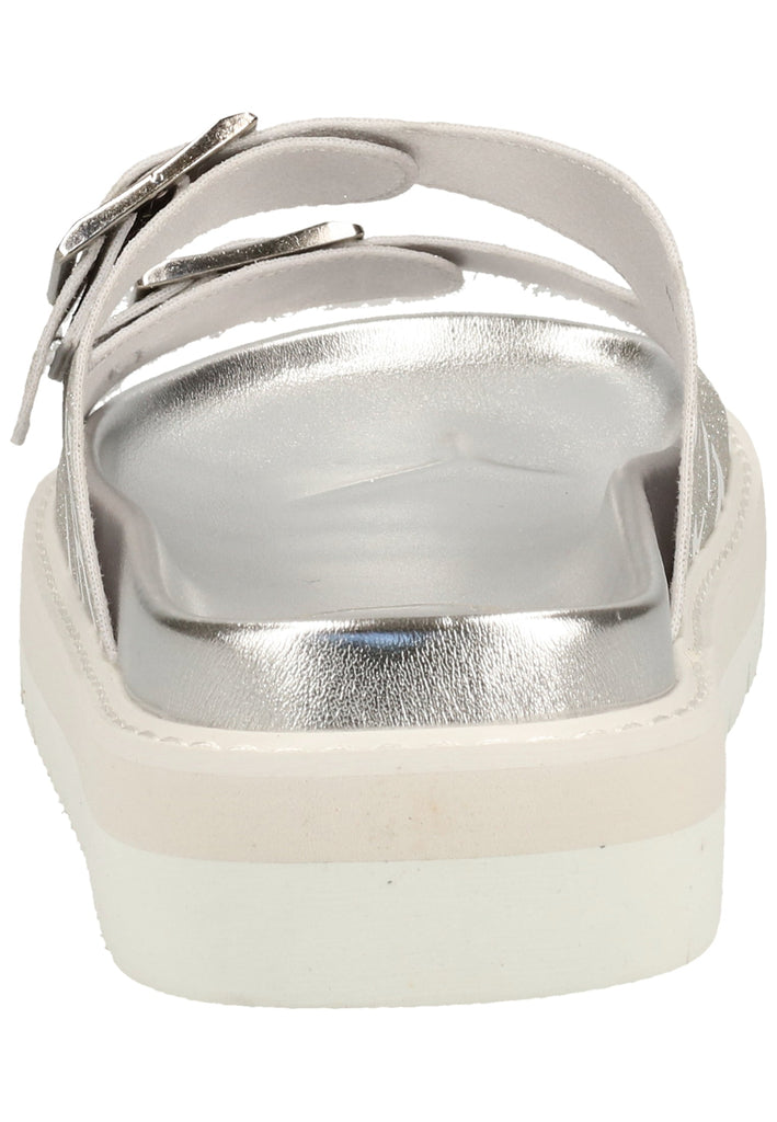 Replay Pantoletten Lederimitat Silber