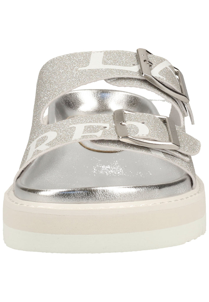 Replay Pantoletten Lederimitat Silber