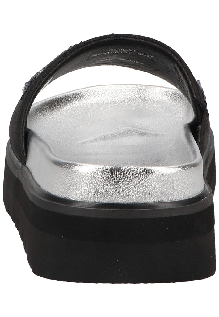 Replay Pantoletten Textil Schwarz