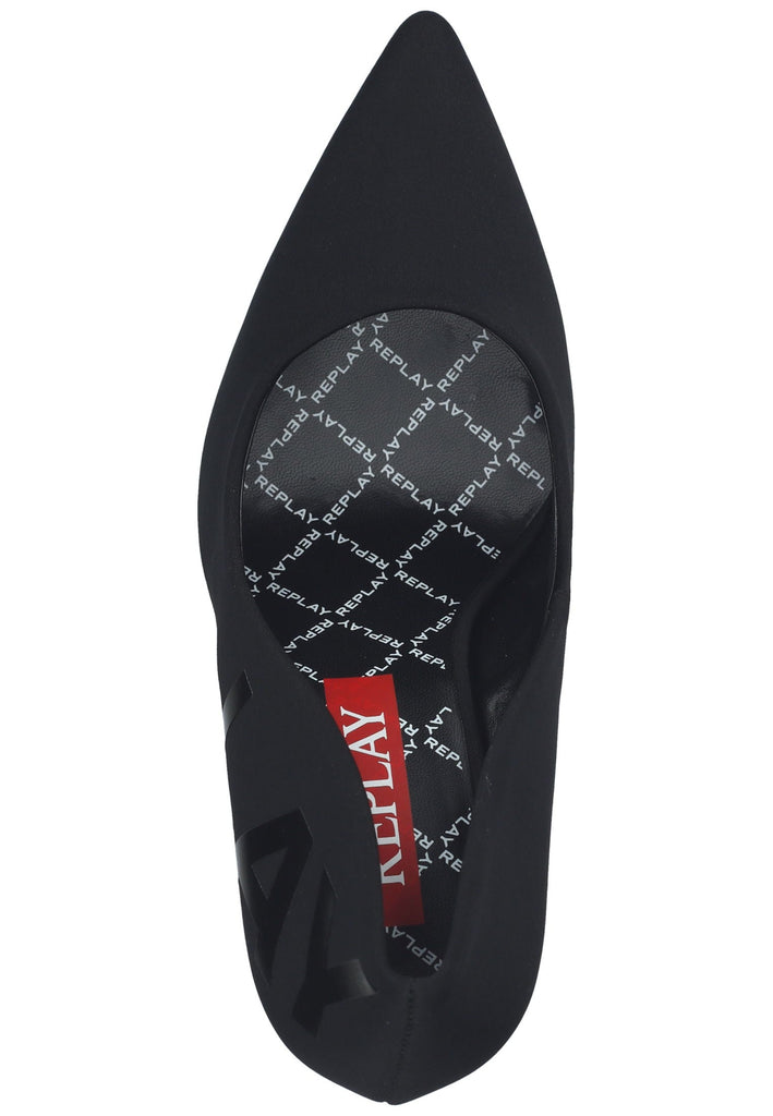 Replay Pumps Lederimitat Schwarz