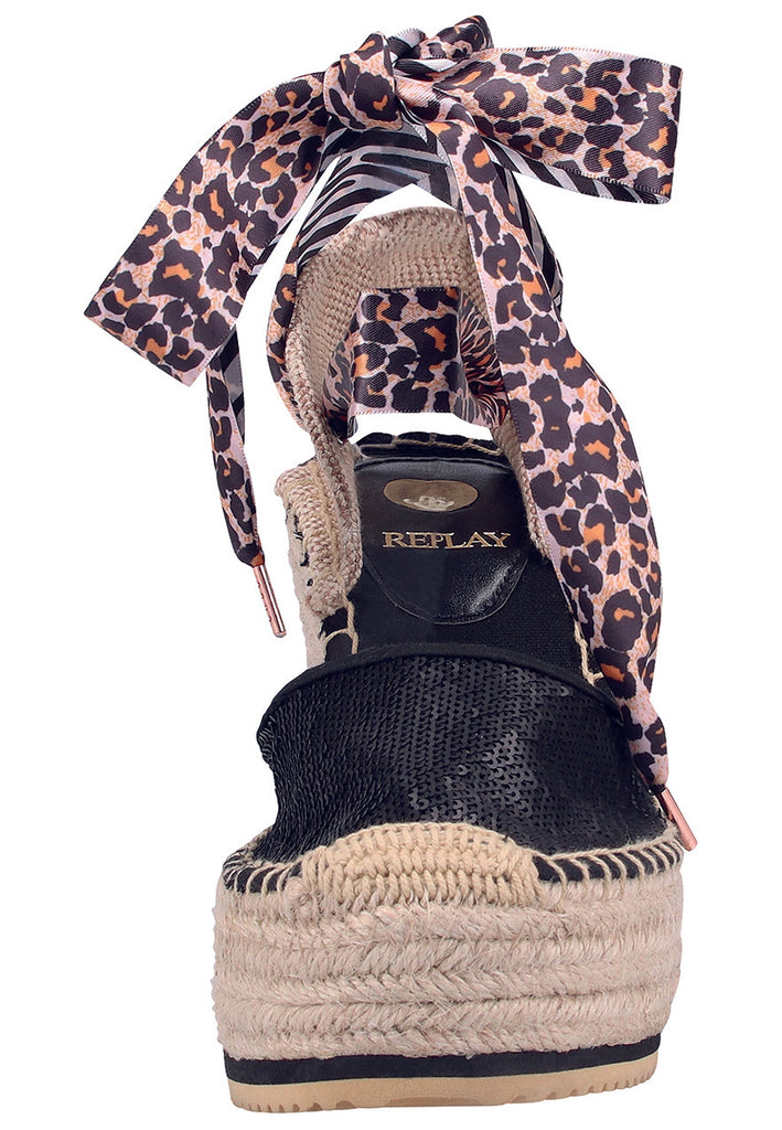 Replay Sandalen Lederimitat Schwarz