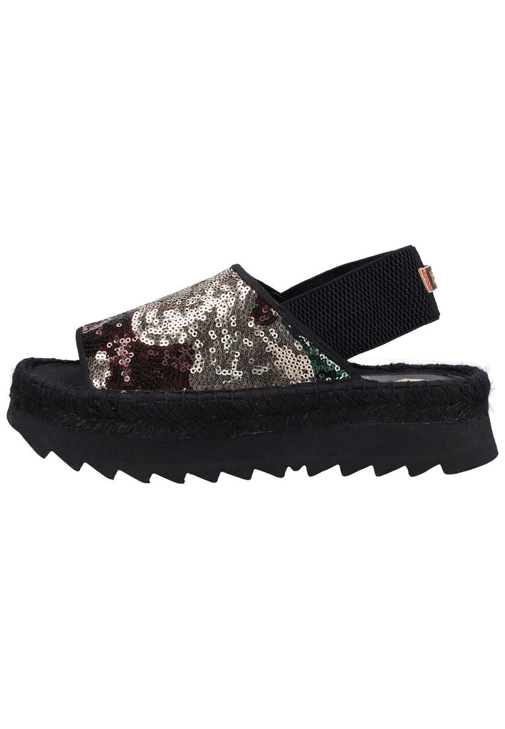 Replay Sandalen Lederimitat Schwarz/Oliv