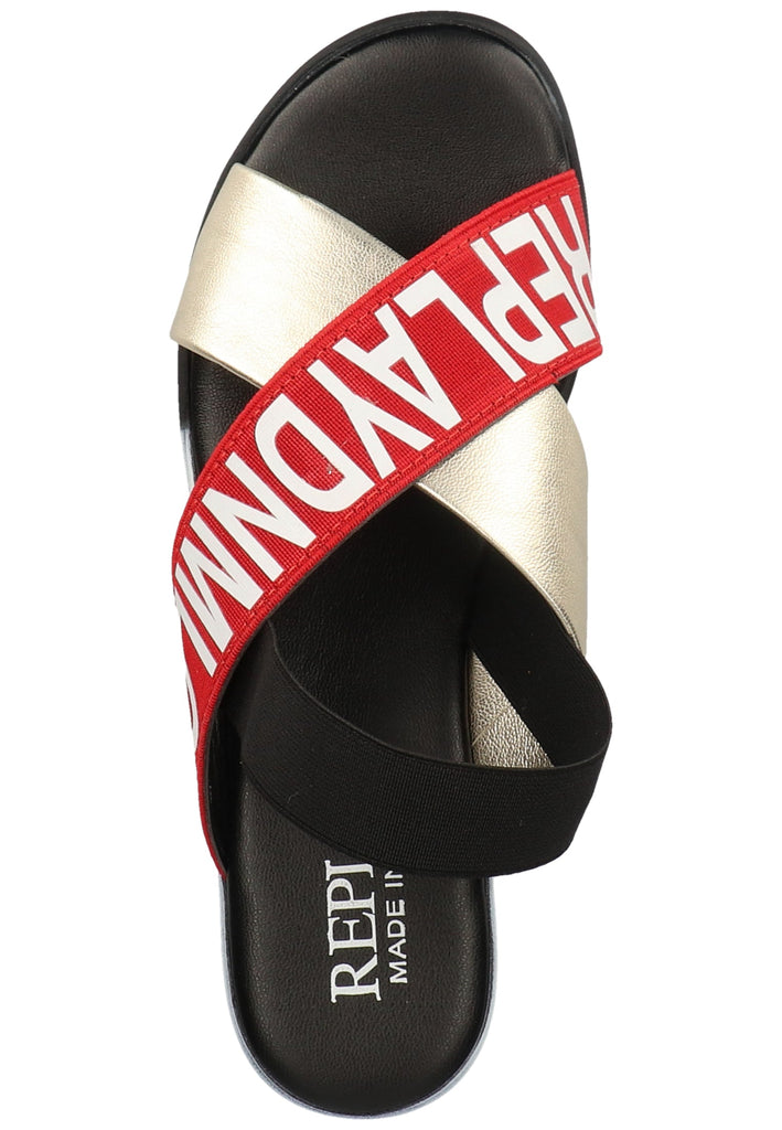 Replay Sandalen Lederimitat/Textil Gold/Rot