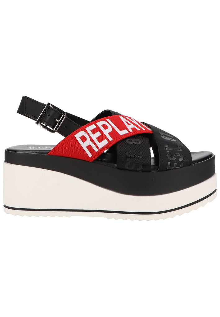 Replay Sandalen Lederimitat/Textil Rot/Schwarz