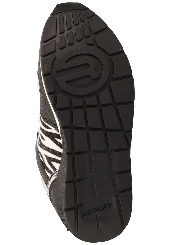 Replay Sneaker Lederimitat Schwarz/Weiß