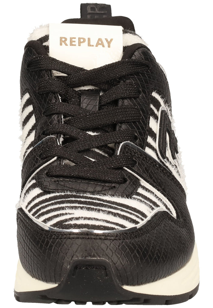 Replay Sneaker Lederimitat Schwarz/Weiß
