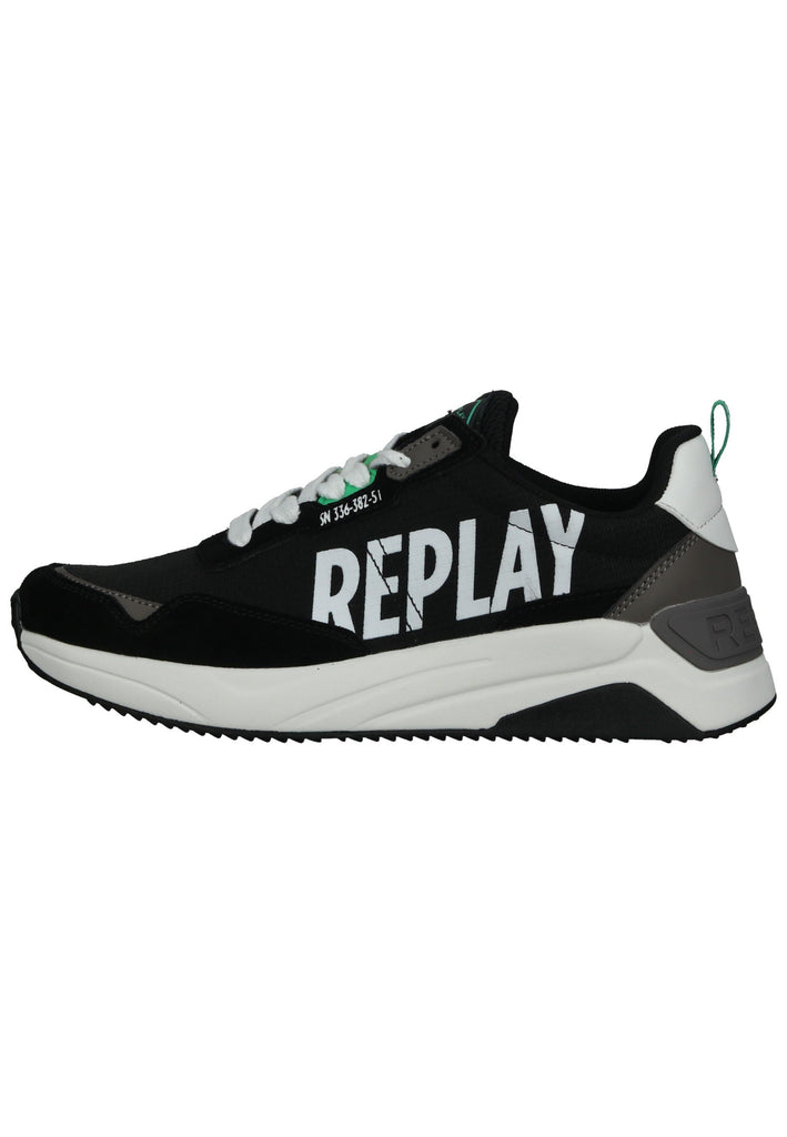 Replay Sneaker Lederimitat/Textil Schwarz/Weiß