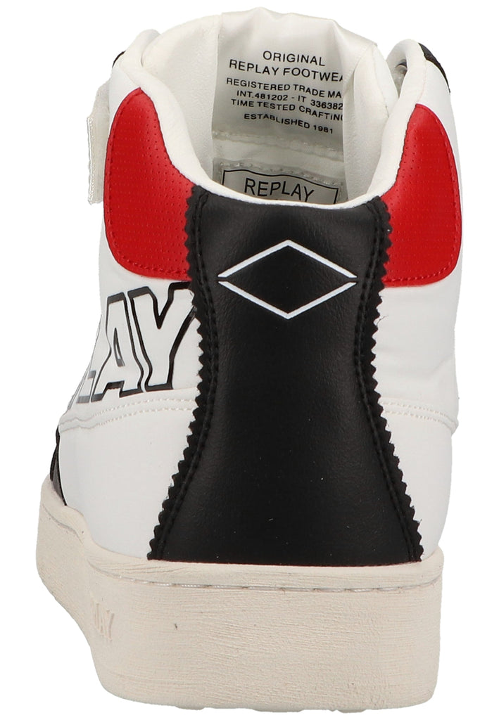 Replay Sneaker Lederimitat/Textil Weiß/Schwarz