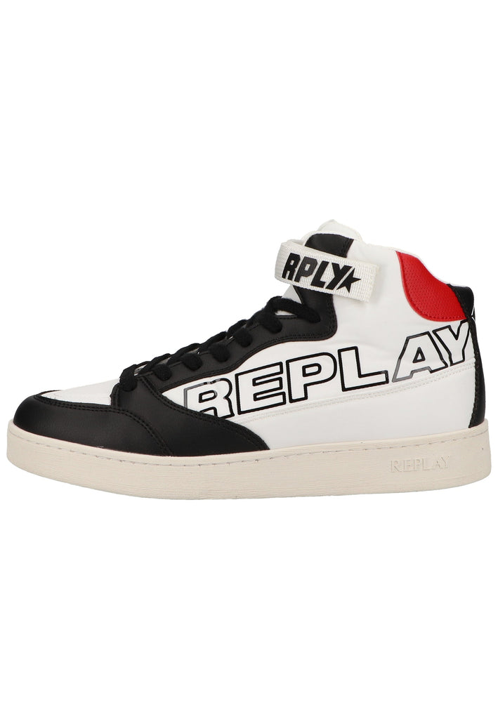 Replay Sneaker Lederimitat/Textil Weiß/Schwarz