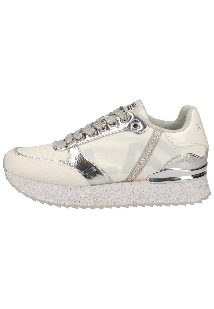 Replay Sneaker Lederimitat/Textil Weiß/Silber