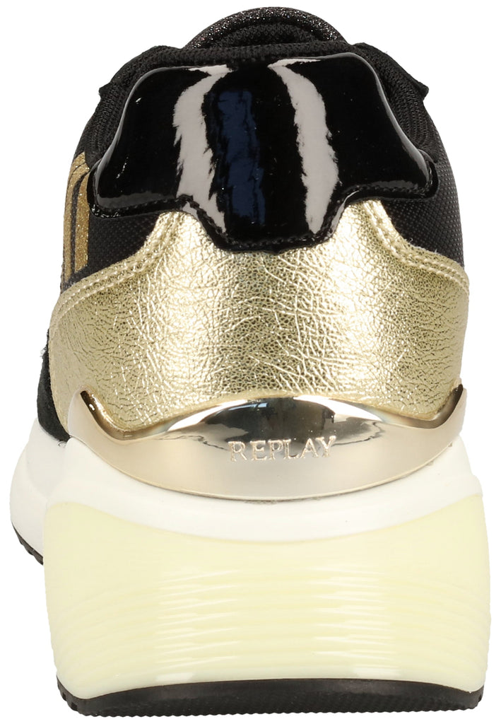 Replay Sneaker Veloursleder/Textil Schwarz/Gold