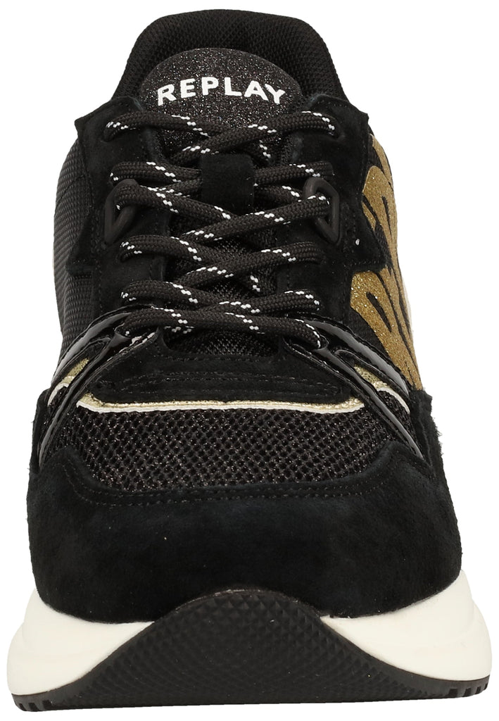 Replay Sneaker Veloursleder/Textil Schwarz/Gold