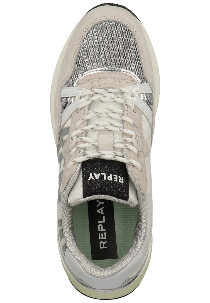 Replay Sneaker Veloursleder/Textil Weiß/Silber