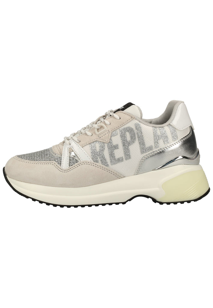 Replay Sneaker Veloursleder/Textil Weiß/Silber