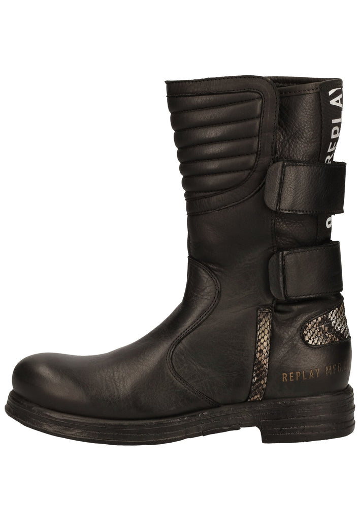 Replay Stiefel Leder Schwarz