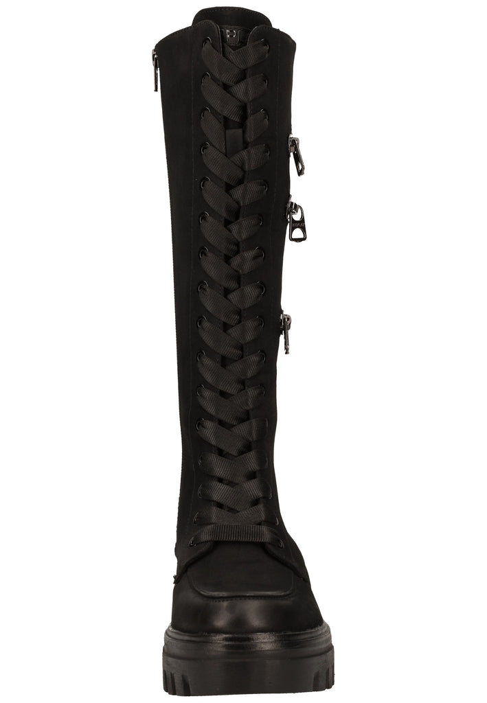 Replay Stiefel Lederimitat Schwarz