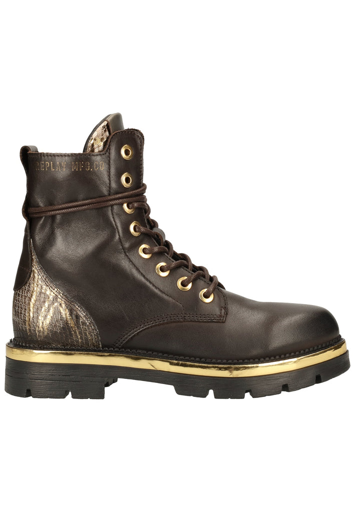 Replay Stiefelette Leder Braun/Gold