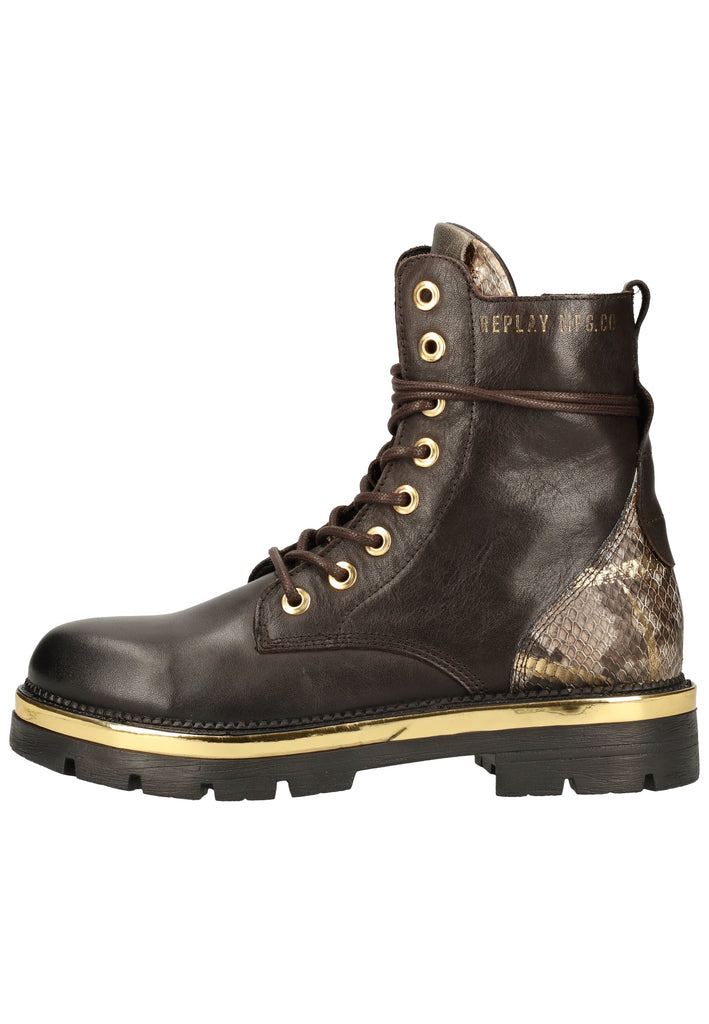 Replay Stiefelette Leder Braun/Gold