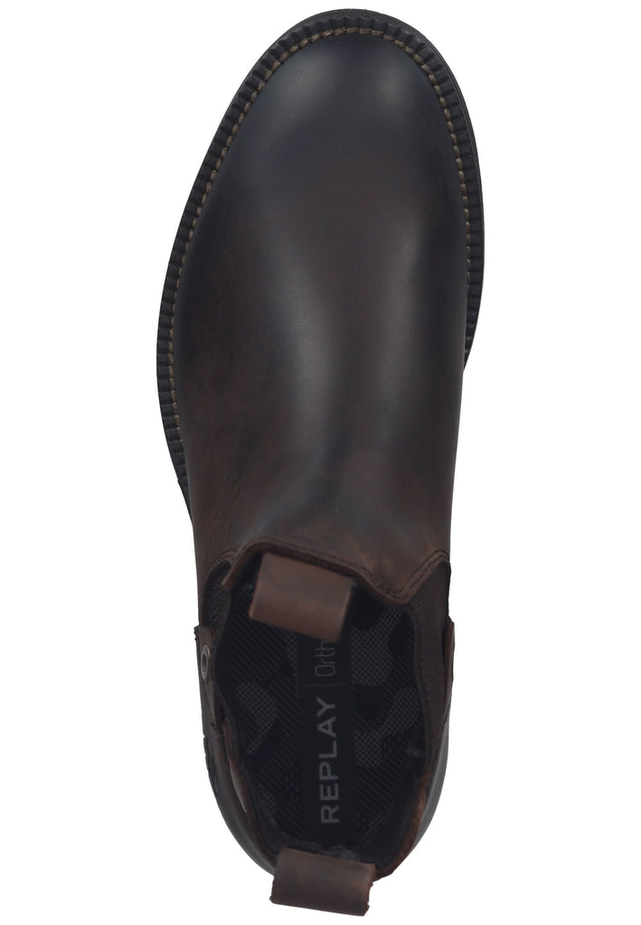Replay Stiefelette Leder Dunkelbraun