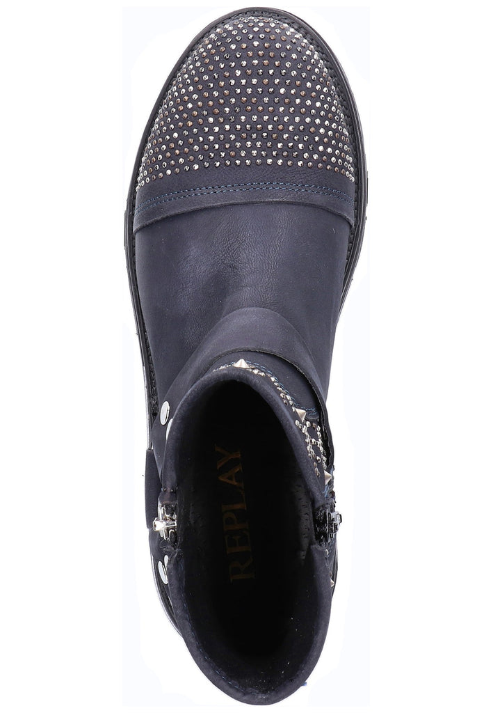Replay Stiefelette Leder Navy
