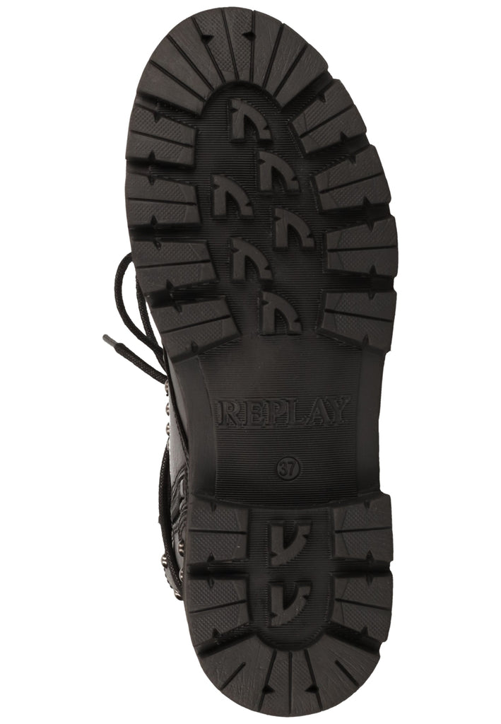Replay Stiefelette Leder Schwarz